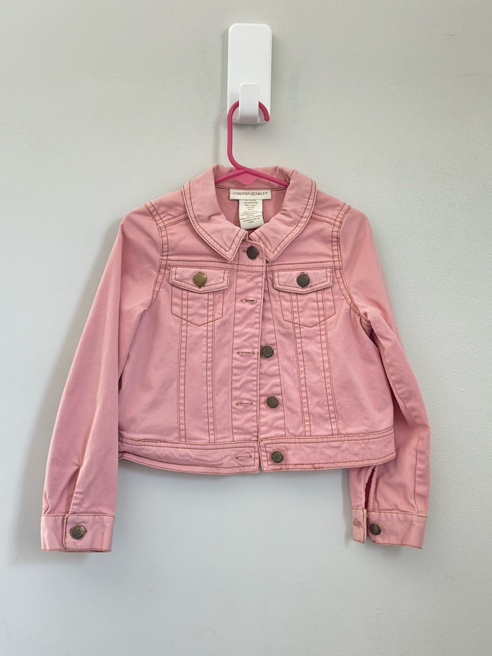 Cynthia Rowley Girls Pink Denim Jacket Size 5/6